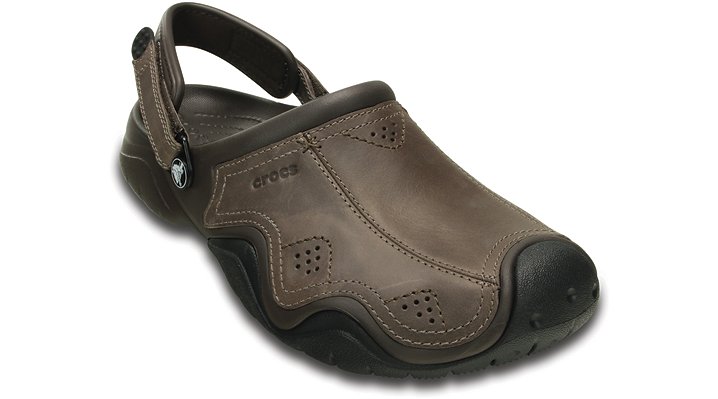  Men  s Swiftwater  Leather  Clog Crocs 