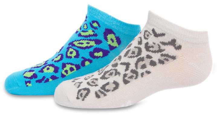Crocs Girls Animal Print Socks 2-pack