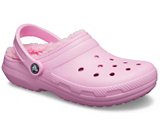 fluffy crocs pink