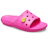 hot pink croc slides