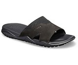 crocs men's swiftwater leather slide open toe sandals