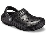 black fuzzy crocs