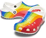 crocs rainbow clogs